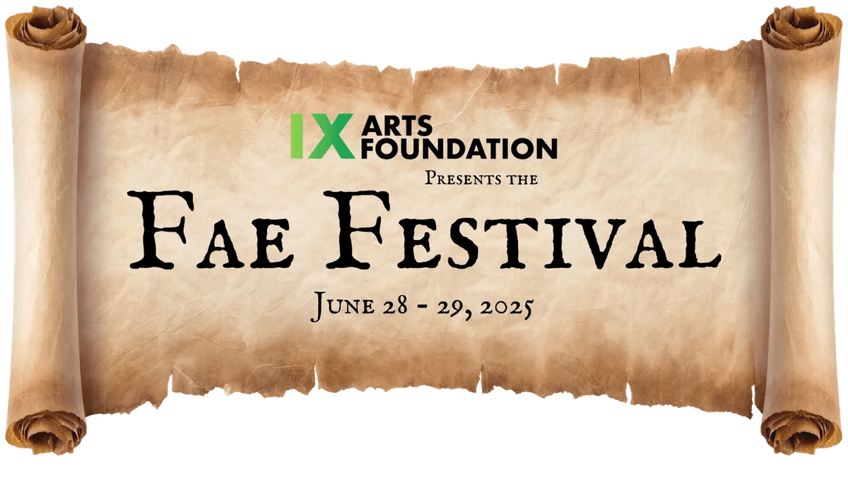 Old scroll image with words Fae Festival